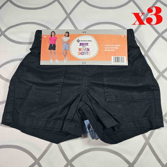 Member's Mark Woven Shorts Elastic Waistband, Girl's, 4/5, 2pcs in 1pack - Picture 1 of 4